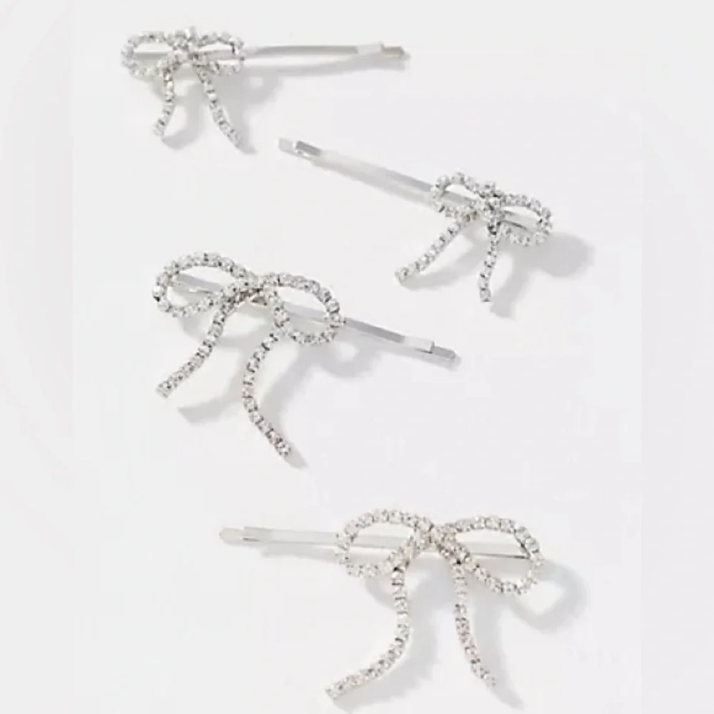 ANTHROPOLOGIE Rhinestone bow hair clips (set of 2)